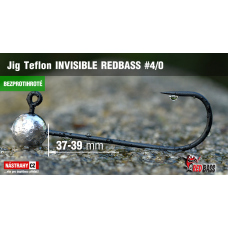 Barbless Jig Teflon Invisible REDBASS # 4/0, 5 pcs