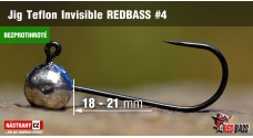 Barbless Jig Teflon Invisible REDBASS # 4, 5 pcs