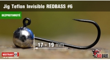 Barbless Jig Teflon Invisible REDBASS # 6, 5 pcs