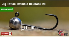 Barbless Jig Teflon Invisible REDBASS # 8, 5 pcs