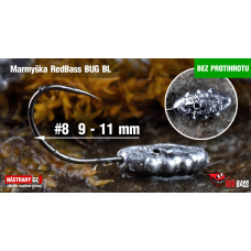 Barbless Mormysh RedBass BUG #8 - 3 pcs