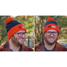 Winter knitted beanie with pom-pom REDBASS