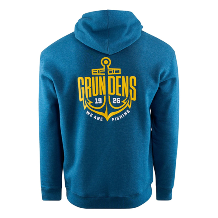Hoodie GRUNDÉNS Displacement DWR Logo Anchor - Navy Heather Hoodie GRUNDÉNS Displacement DWR Logo Anchor - Navy Heather